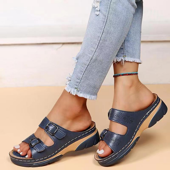 Lovas | Double Buckle Slide Sandal