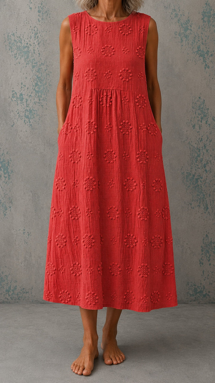 Linda | Textured Sleeveless Midi Dress