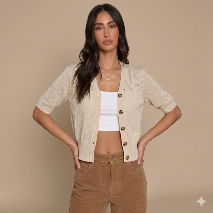 Aurora Junior V-Neck Knitted Cardigan