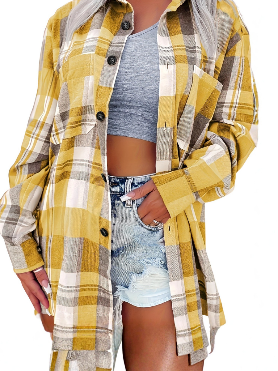 Sierra | Oversized Plaid Button-Up Shirt
