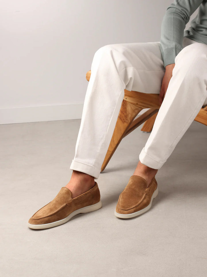 Capri Suede Loafer –  Men’s Slip-On Shoe in Tan Suede