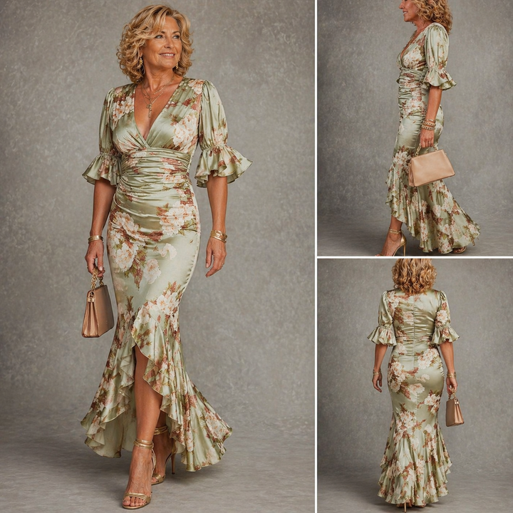 Kassandra | Floral Ruffle Midi Dress