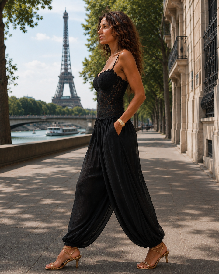 Zephyrine | Lace Bustier Harem Jumpsuit