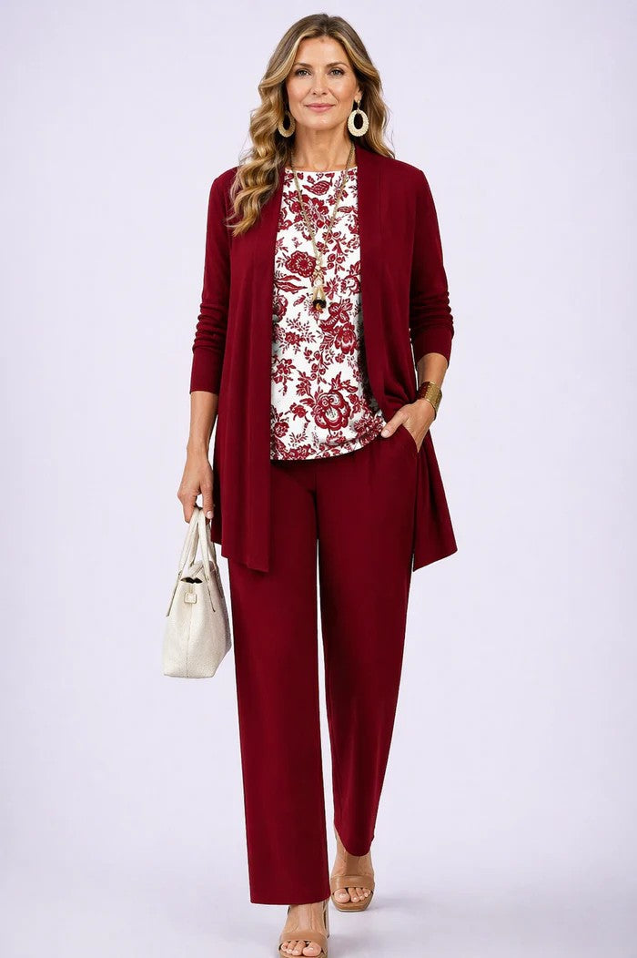 Jenilyn | Printed Longline Jacket Three-Piece Set