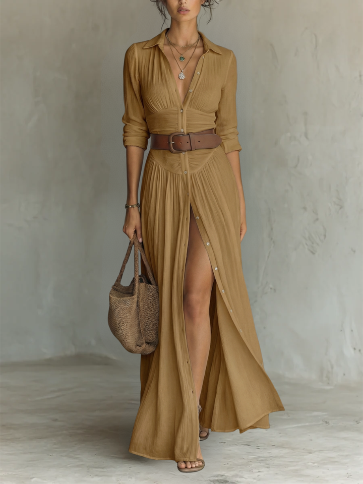 Mackenzie | Button-Through Shirt Maxi Dress