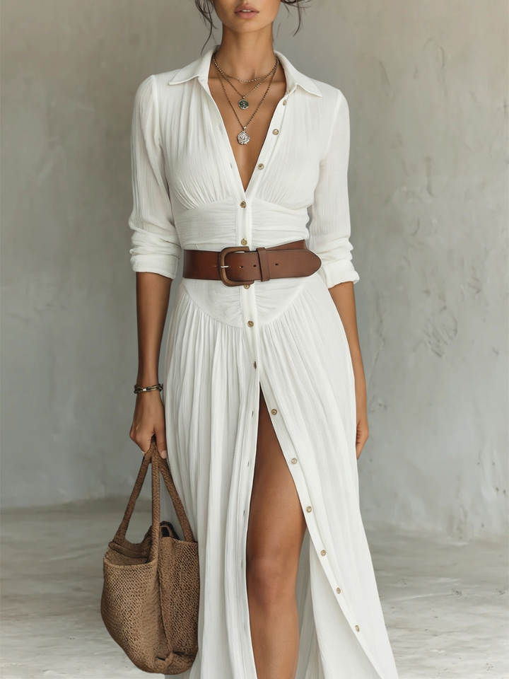 Mackenzie | Button-Through Shirt Maxi Dress