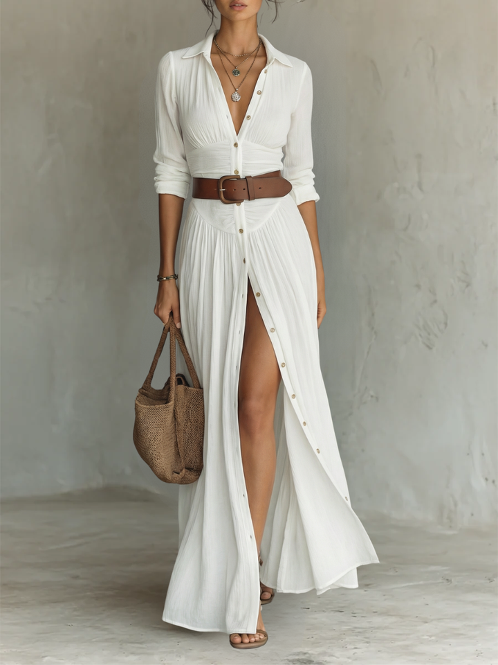 Mackenzie | Button-Through Shirt Maxi Dress