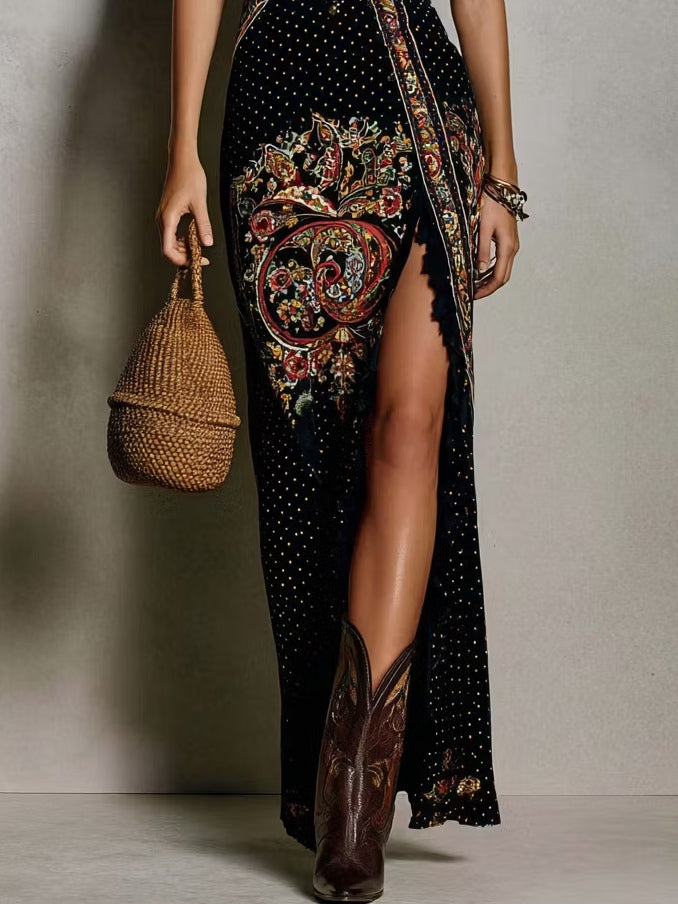 Fiona | Printed Split Maxi Dress