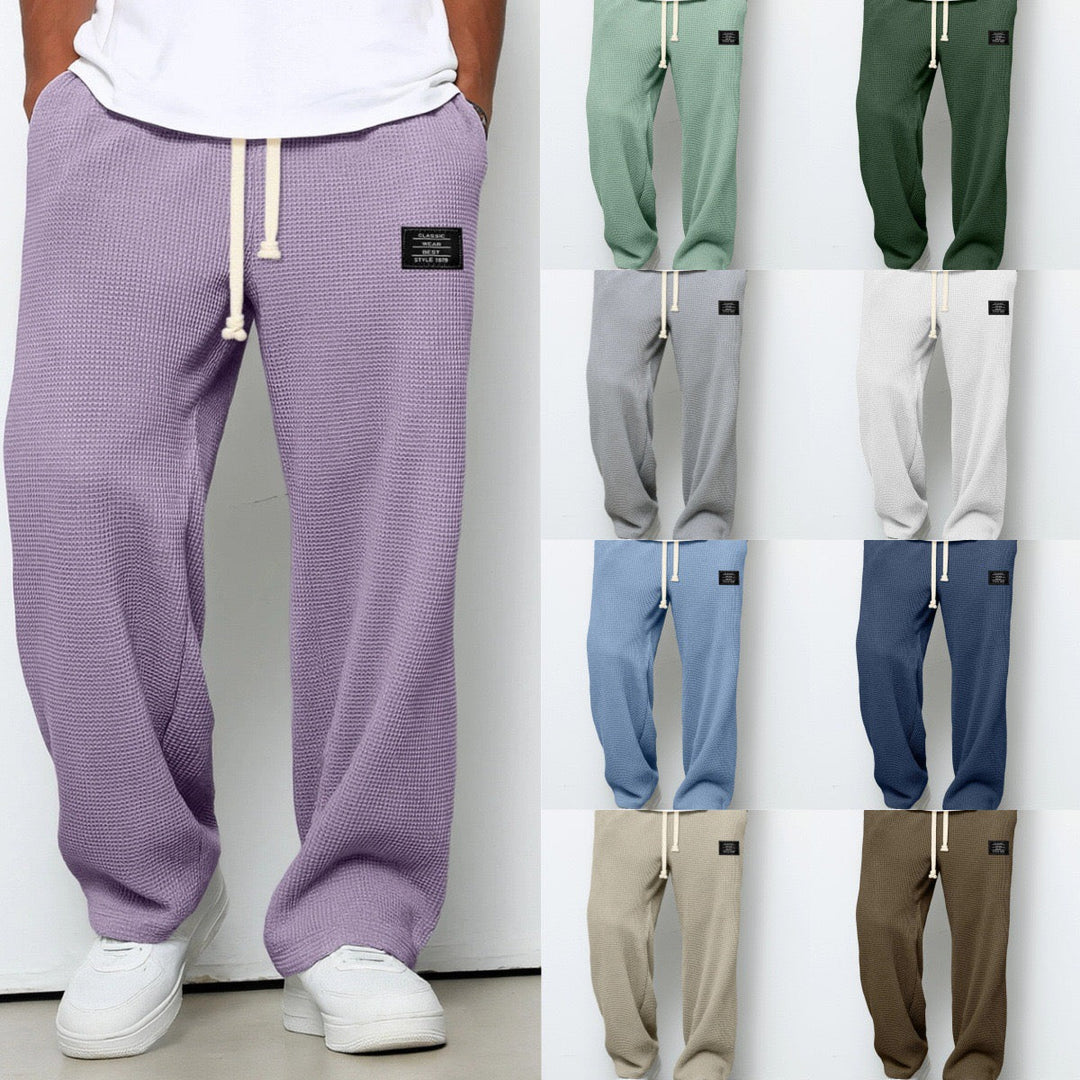 Samy | Waffle-Knit Wide-Leg Drawstring Trousers