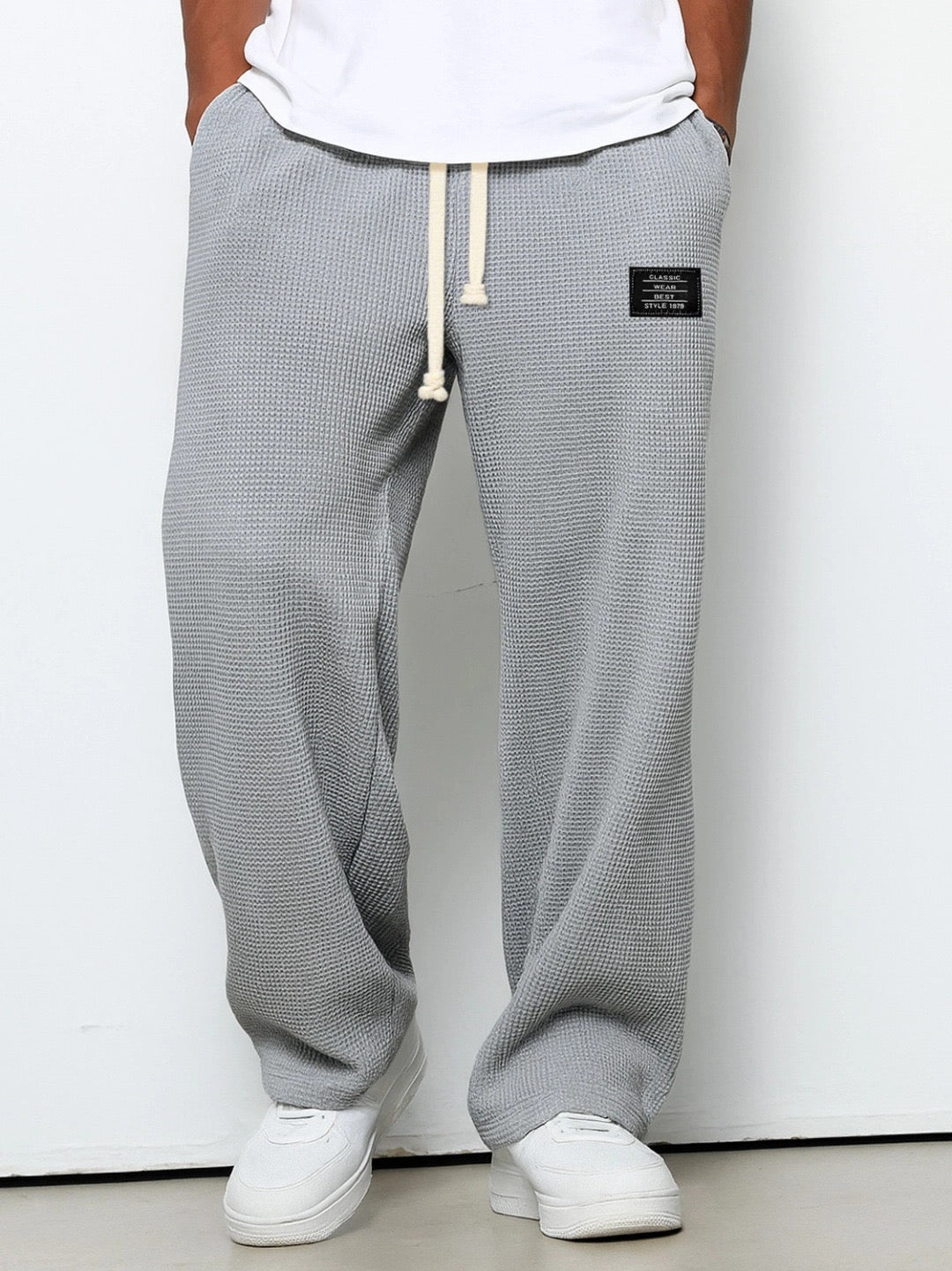 Samy | Waffle-Knit Wide-Leg Drawstring Trousers