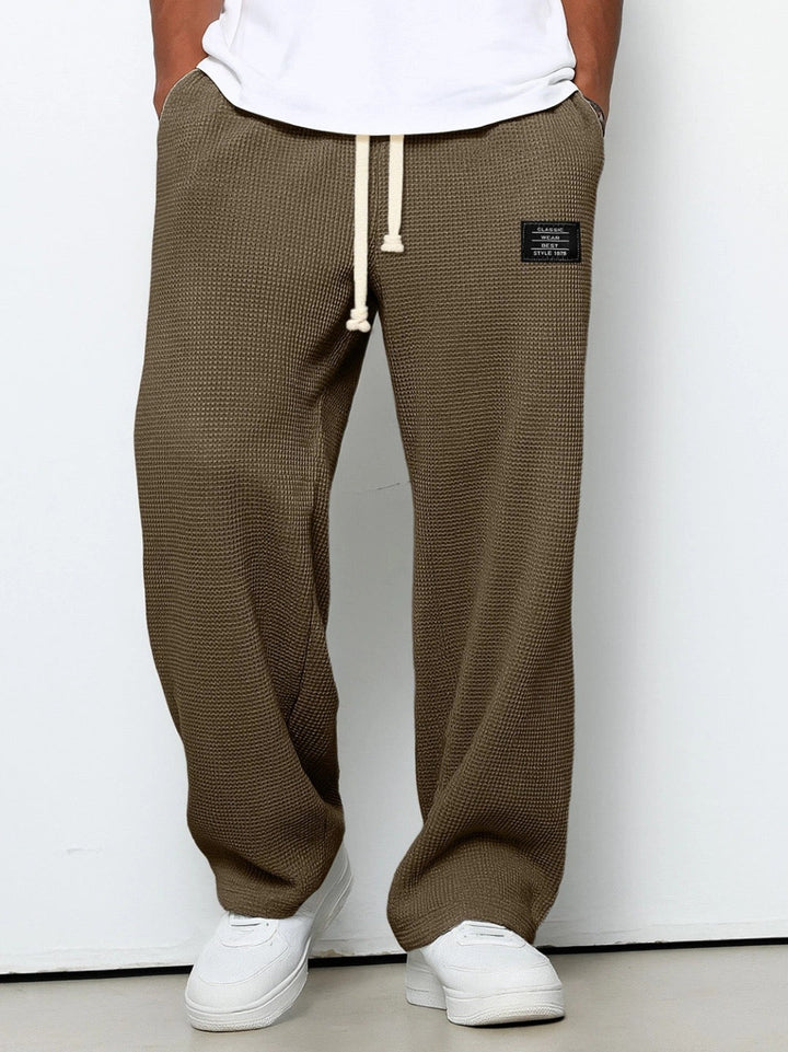 Samy | Waffle-Knit Wide-Leg Drawstring Trousers