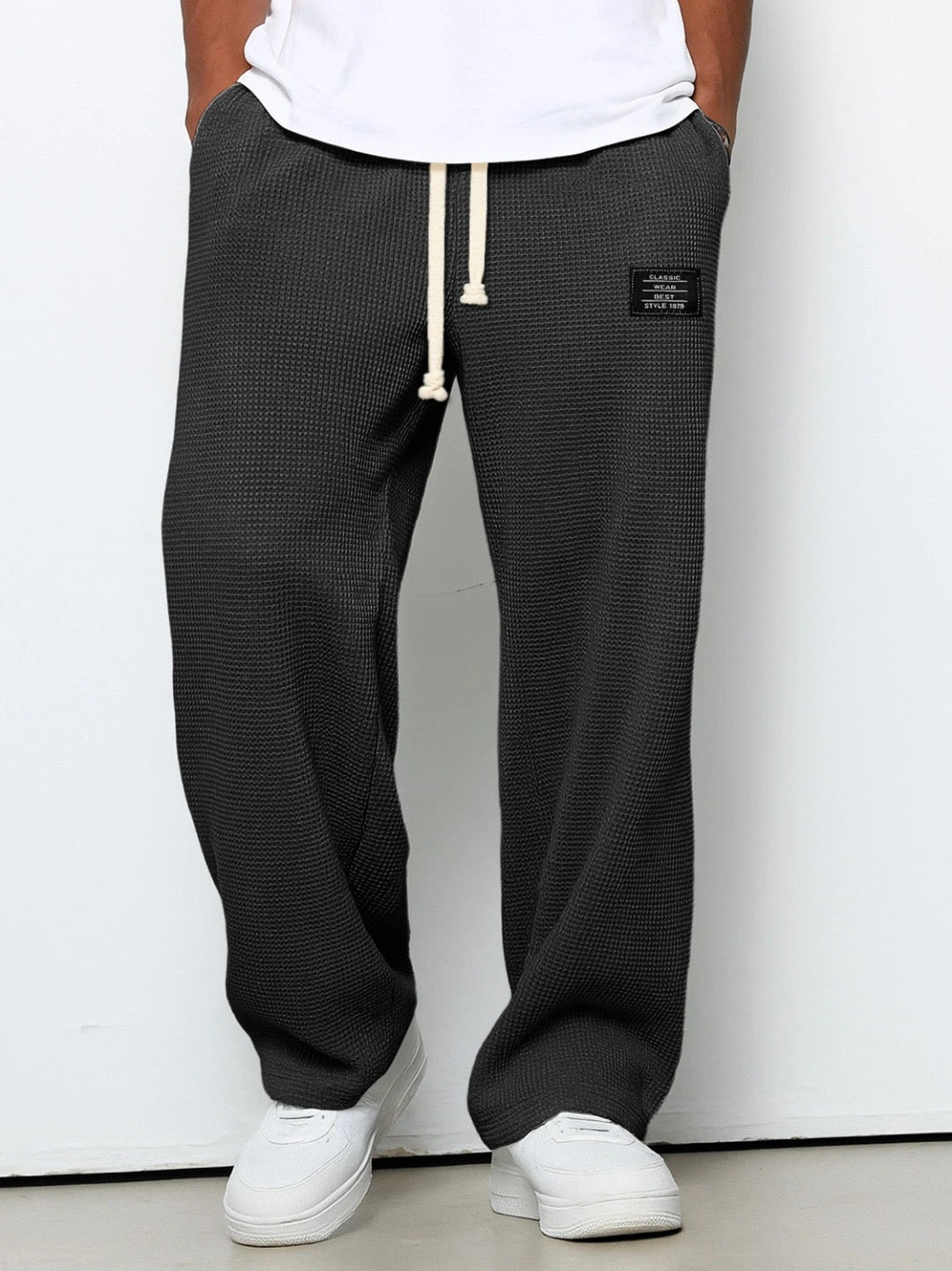 Samy | Waffle-Knit Wide-Leg Drawstring Trousers