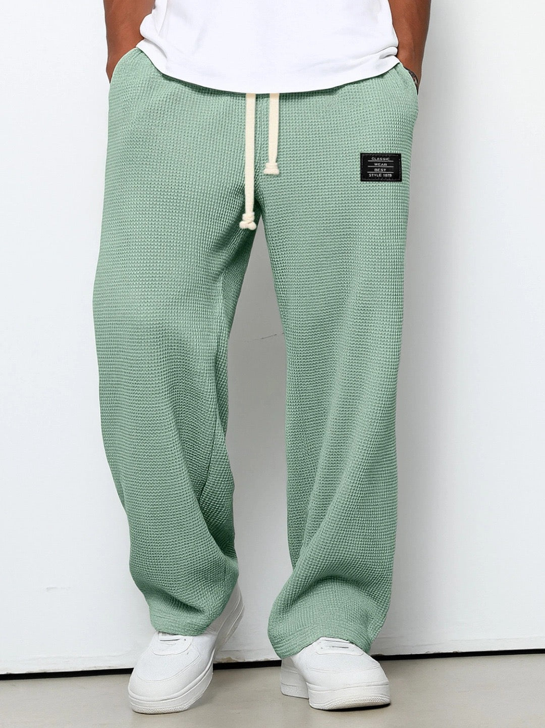 Samy | Waffle-Knit Wide-Leg Drawstring Trousers