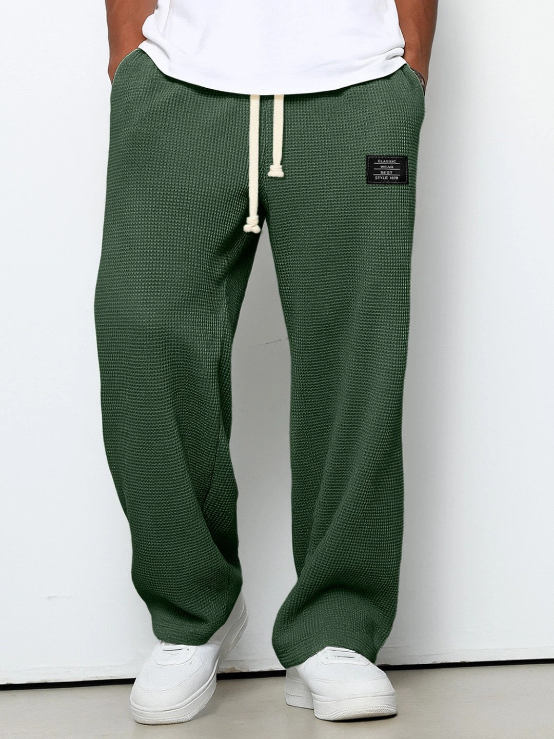 Samy | Waffle-Knit Wide-Leg Drawstring Trousers