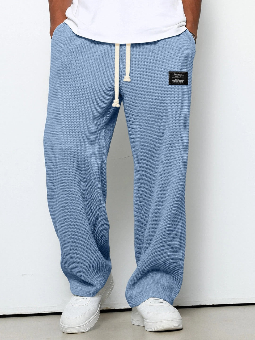 Samy | Waffle-Knit Wide-Leg Drawstring Trousers