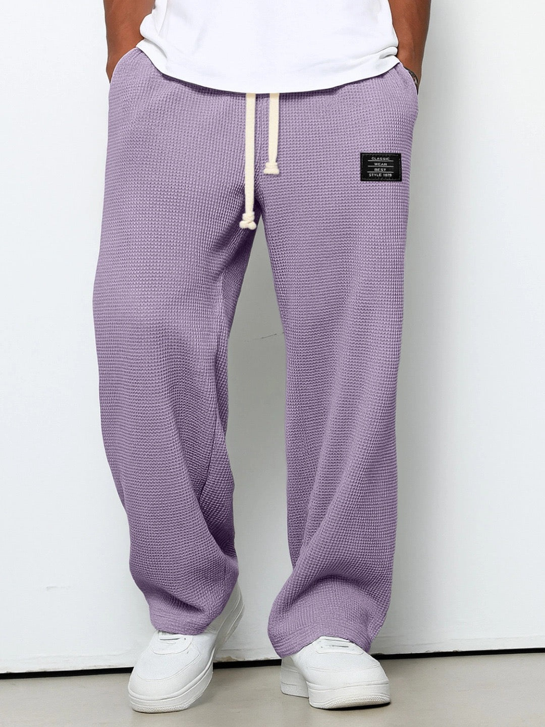 Samy | Waffle-Knit Wide-Leg Drawstring Trousers
