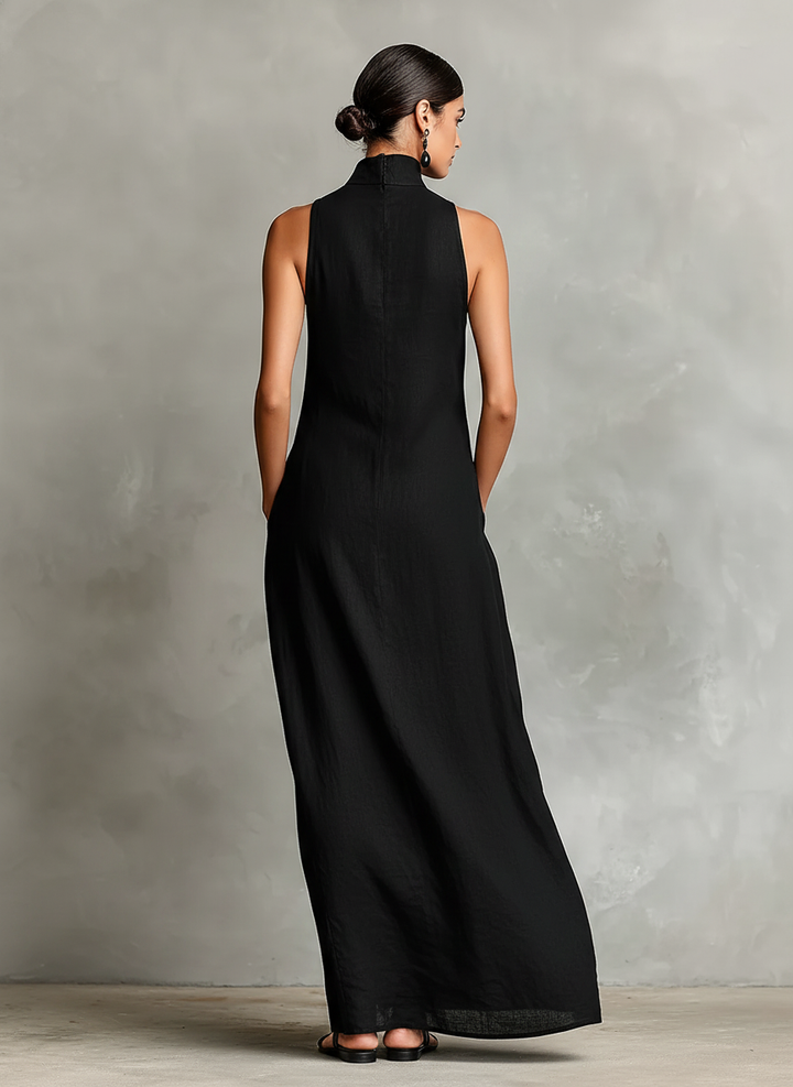 Nerina | Sleeveless Turtleneck Maxi Dress