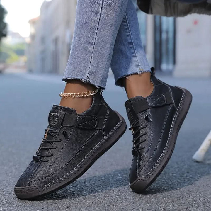 Mia | Hand-Stitched Lace-Up Leather Sneaker
