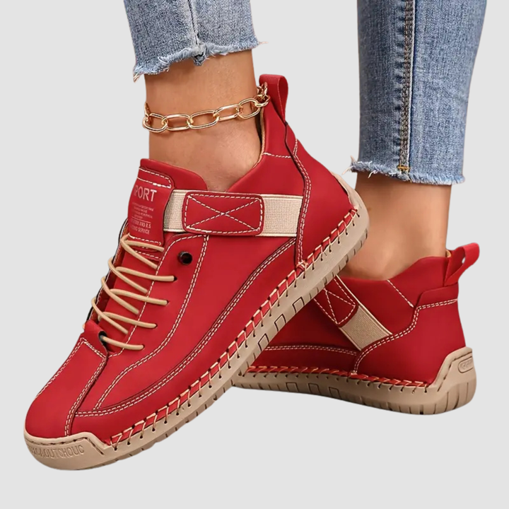 Mia | Hand-Stitched Lace-Up Leather Sneaker