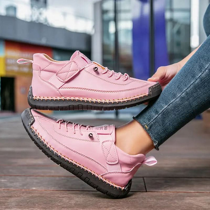 Mia | Hand-Stitched Lace-Up Leather Sneaker
