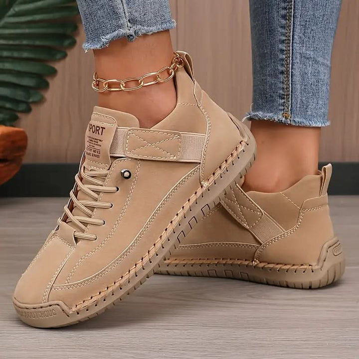 Mia | Hand-Stitched Lace-Up Leather Sneaker