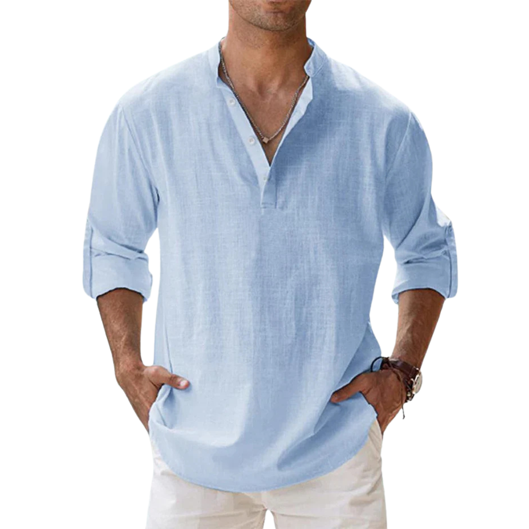Sommerfeld | Men's Henley Linen Long-Sleeve Shirt
