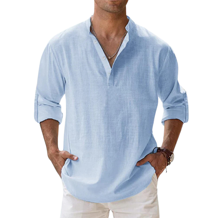 Sommerfeld | Men's Henley Linen Long-Sleeve Shirt