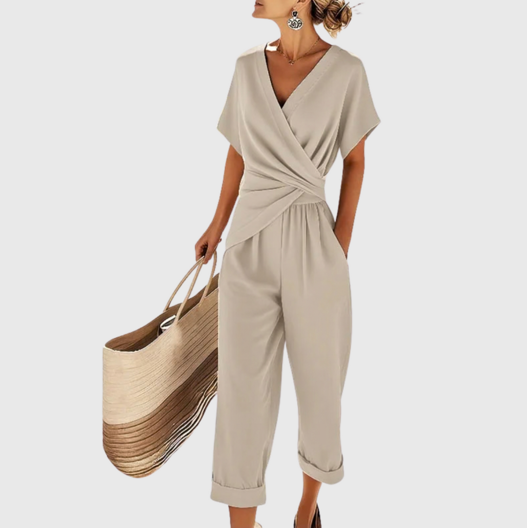 Colleen | Wrap-Front Cropped Jumpsuit