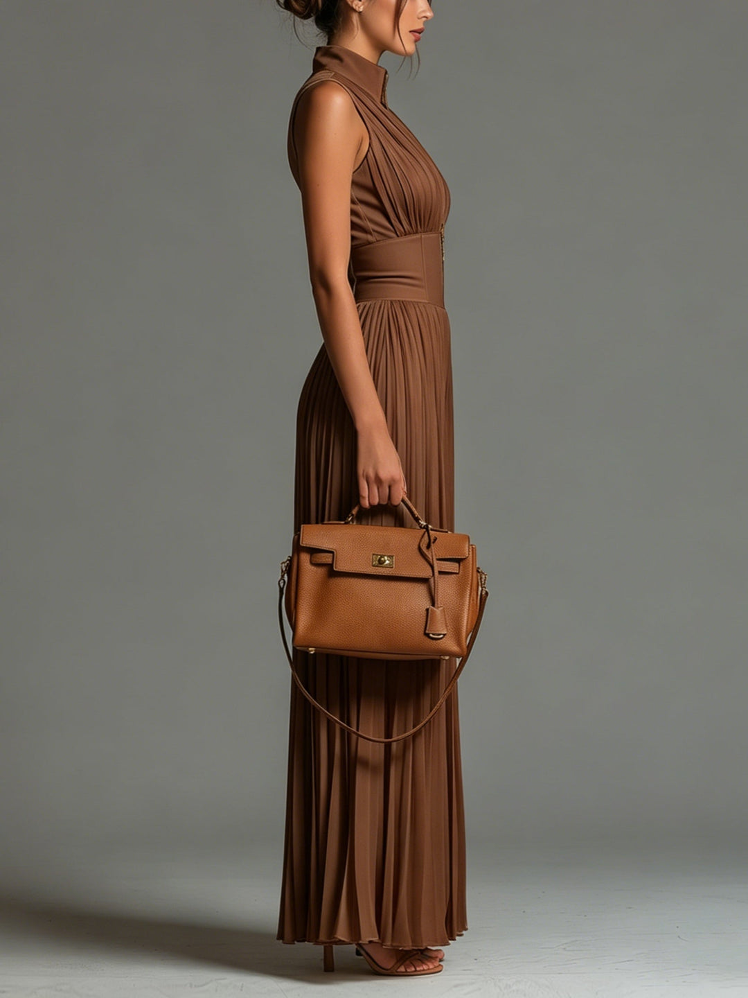 Ophelia | Pleated Halter Neck Wide-Leg Jumpsuit