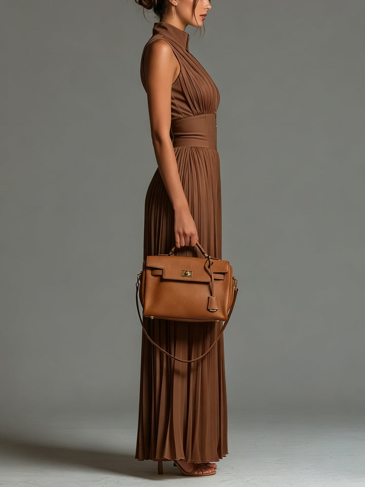 Ophelia | Pleated Halter Neck Wide-Leg Jumpsuit