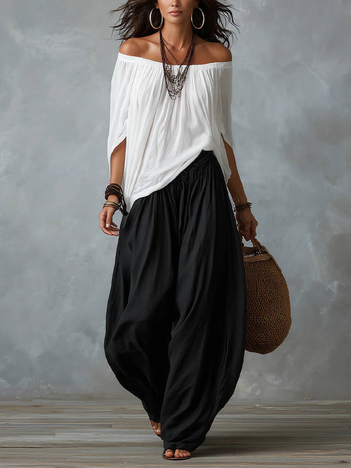 Marisol | Off-Shoulder Top & Lantern Trouser Set