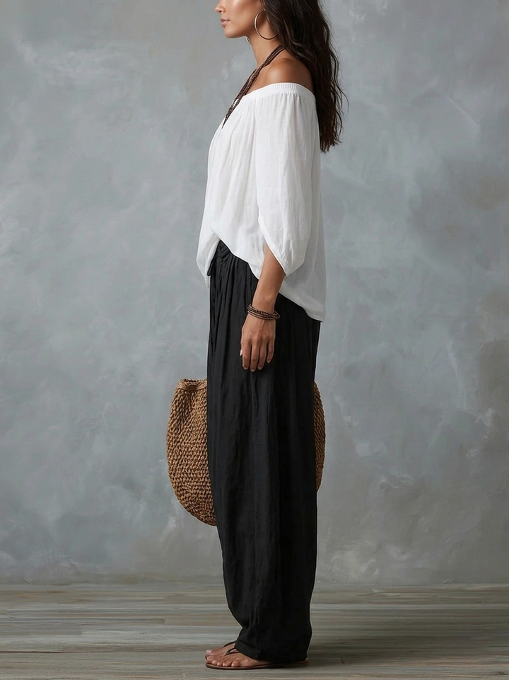 Marisol | Off-Shoulder Top & Lantern Trouser Set