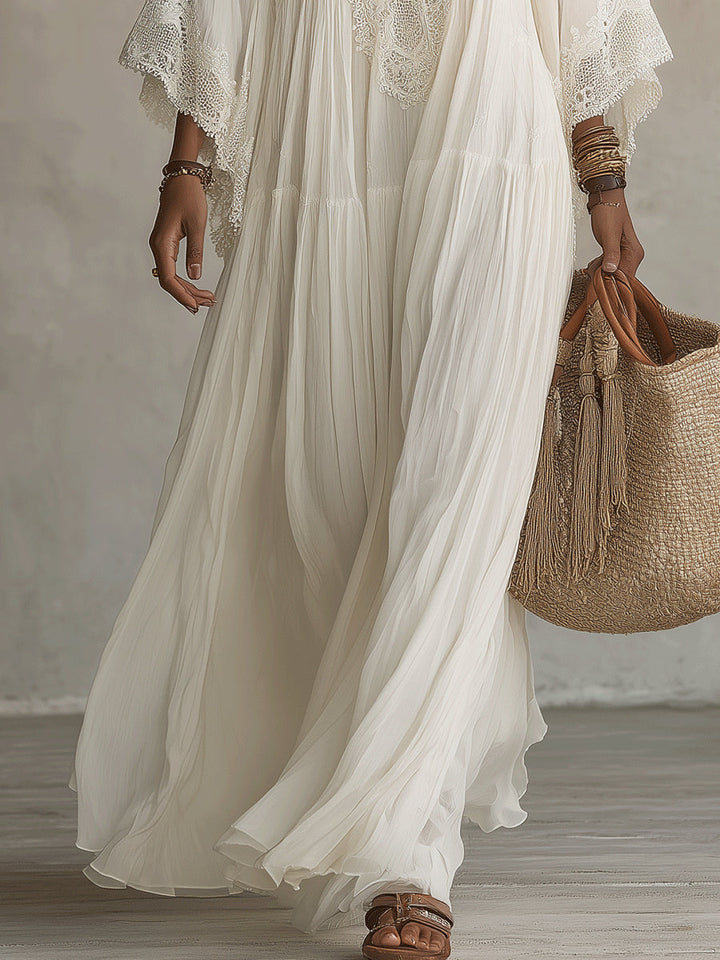 Celestina | Lace Trim Maxi Dress