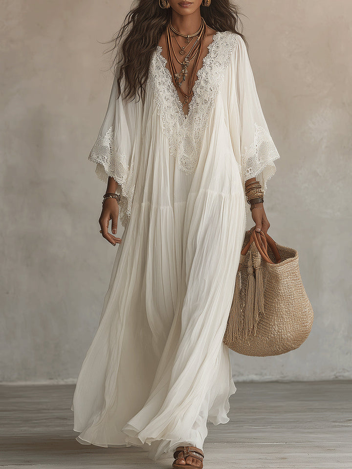Celestina | Lace Trim Maxi Dress