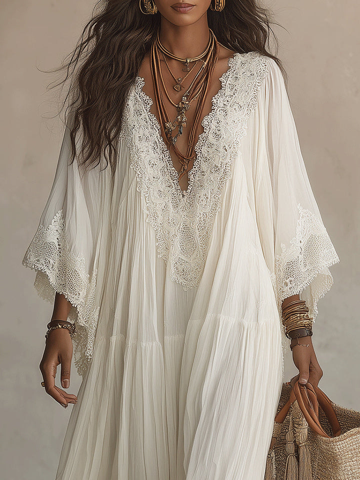 Celestina | Lace Trim Maxi Dress