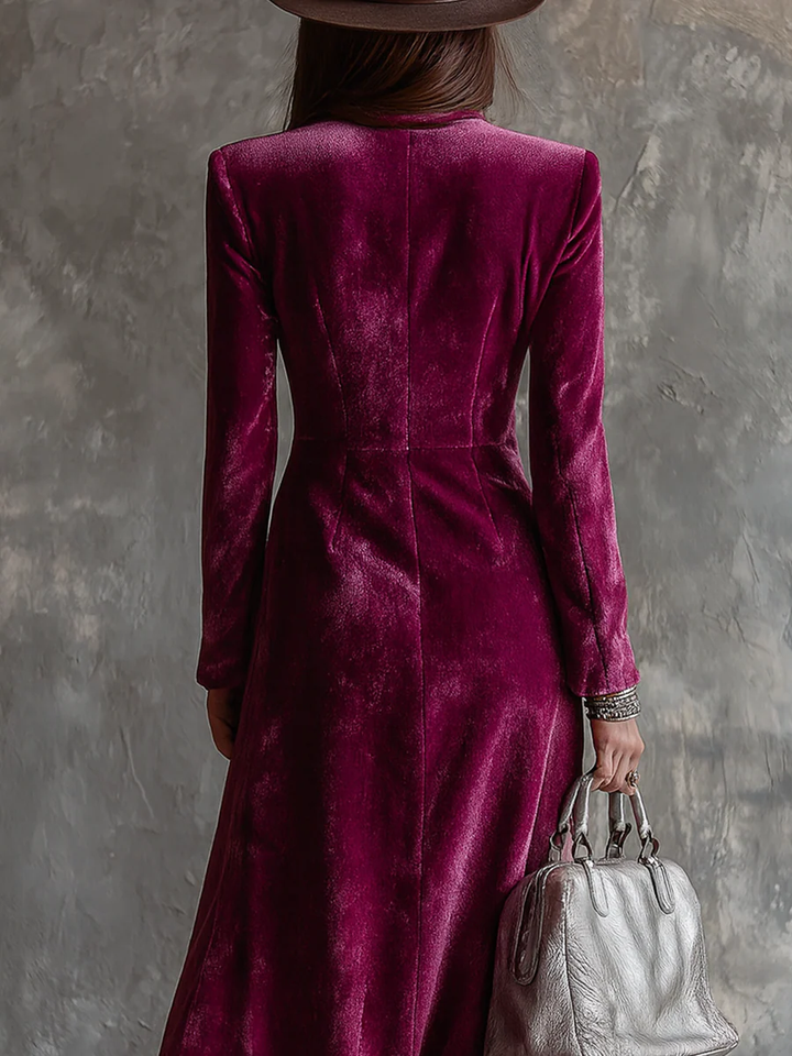 Serena | Double-Breasted Velvet Blazer Maxi Dress