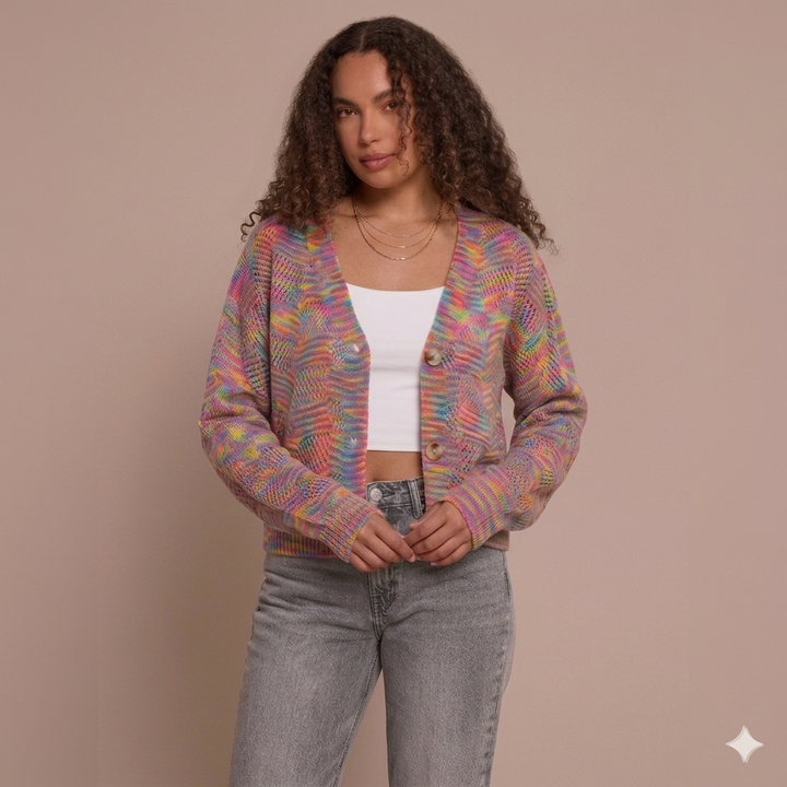 Zoe Relaxed V-Neck Knit Cardigan