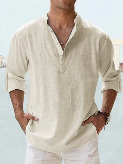 Sommerfeld | Men's Henley Linen Long-Sleeve Shirt