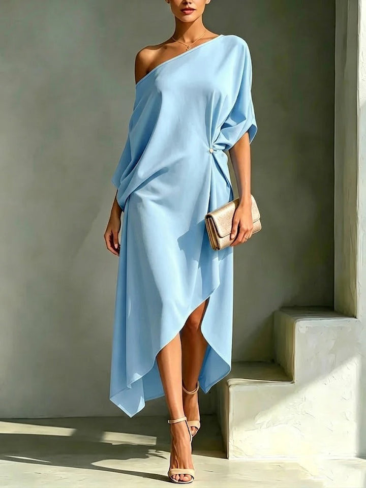 Camila | One-Shoulder Asymmetric Midi Dress