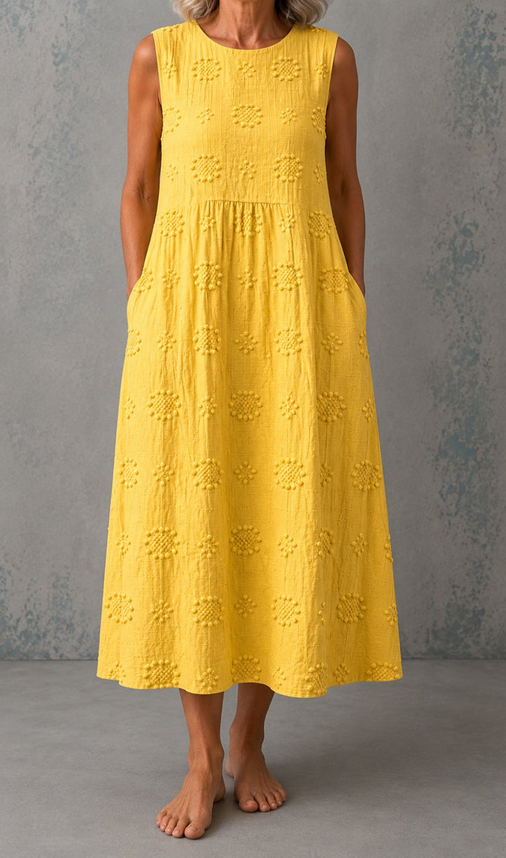 Linda | Textured Sleeveless Midi Dress