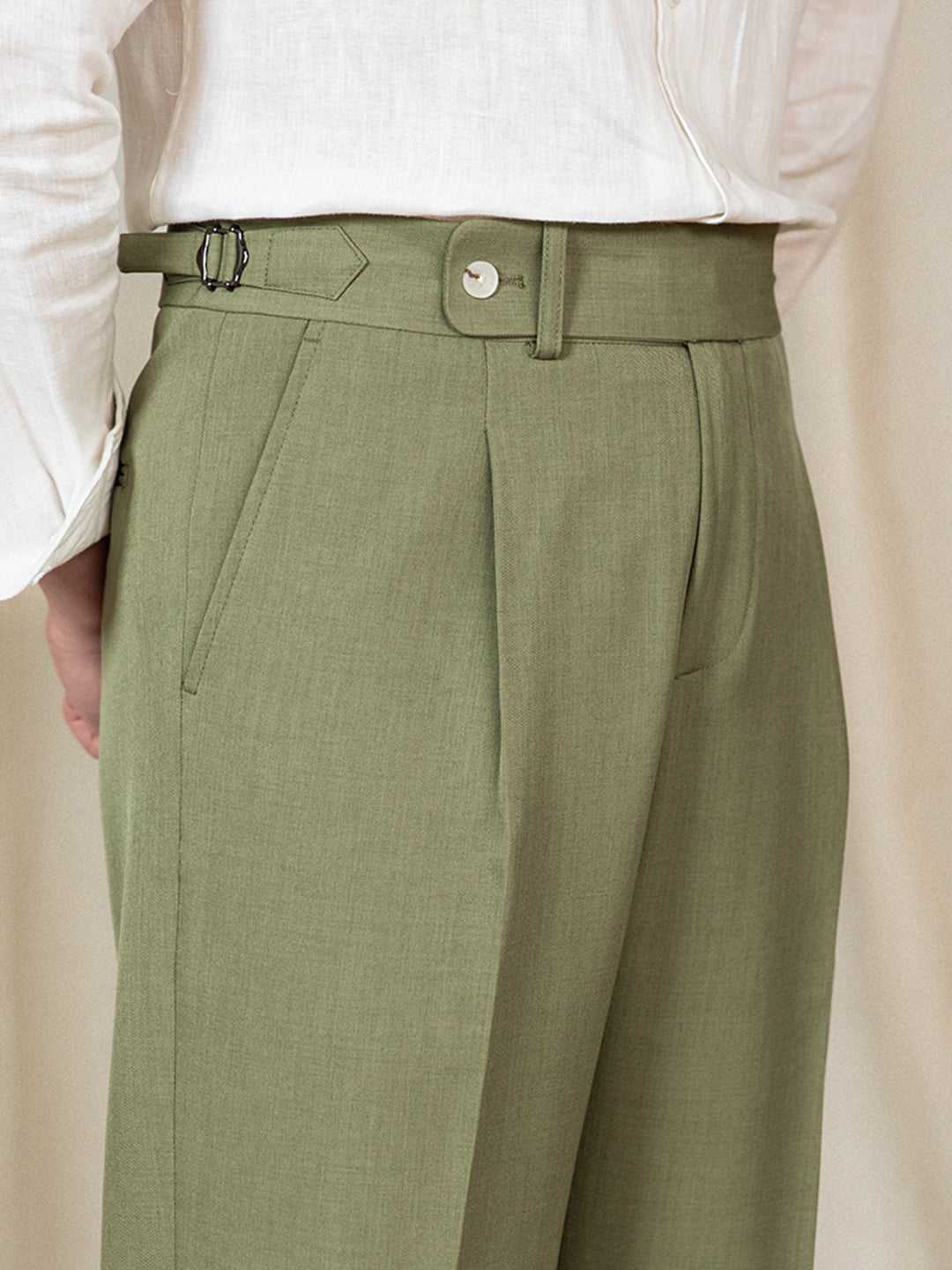 Pompei Straight Fit Pleated Trosuers