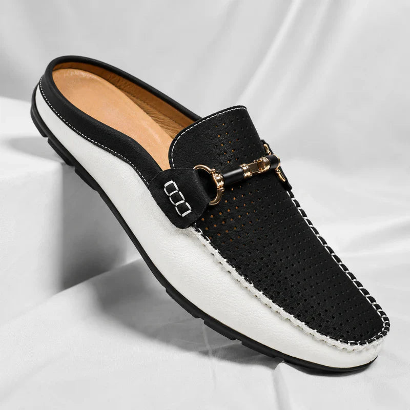 Santino | Perforated Horsebit Half Loafer