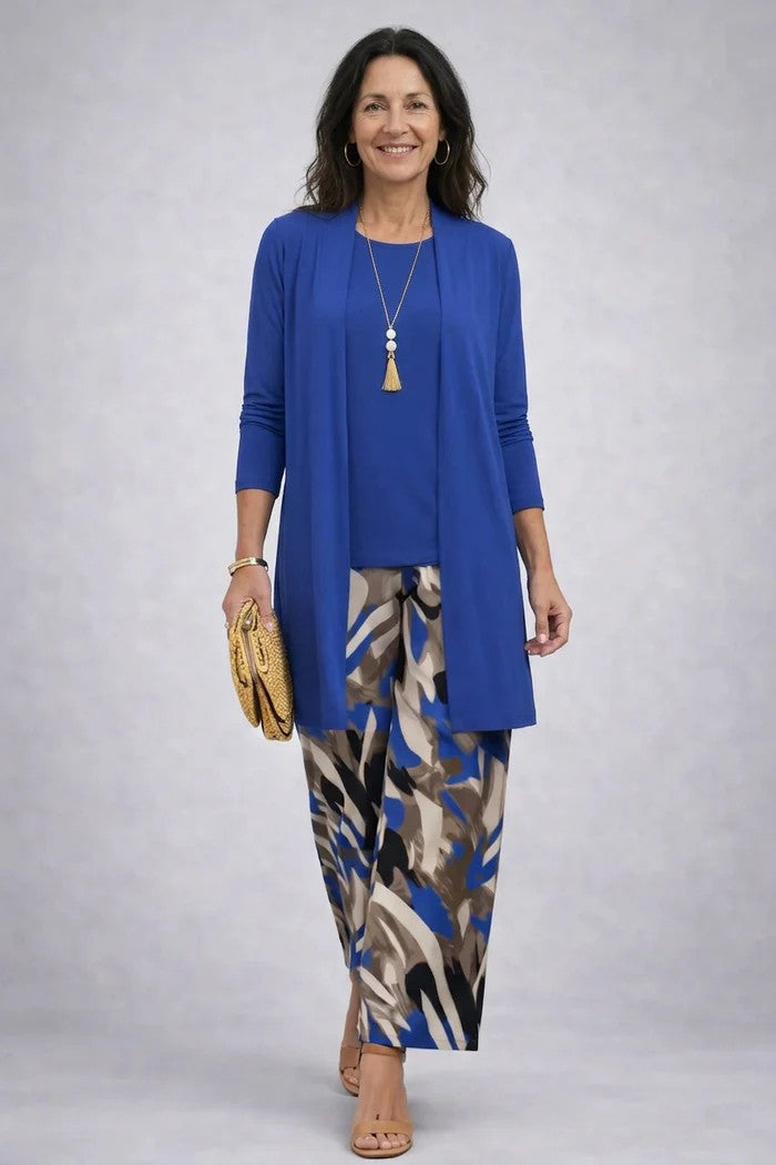 Jenilyn | Printed Longline Jacket Three-Piece Set