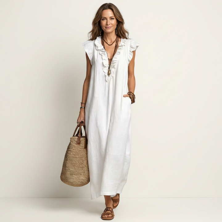 Josie | Ruffle Trim Maxi Dress