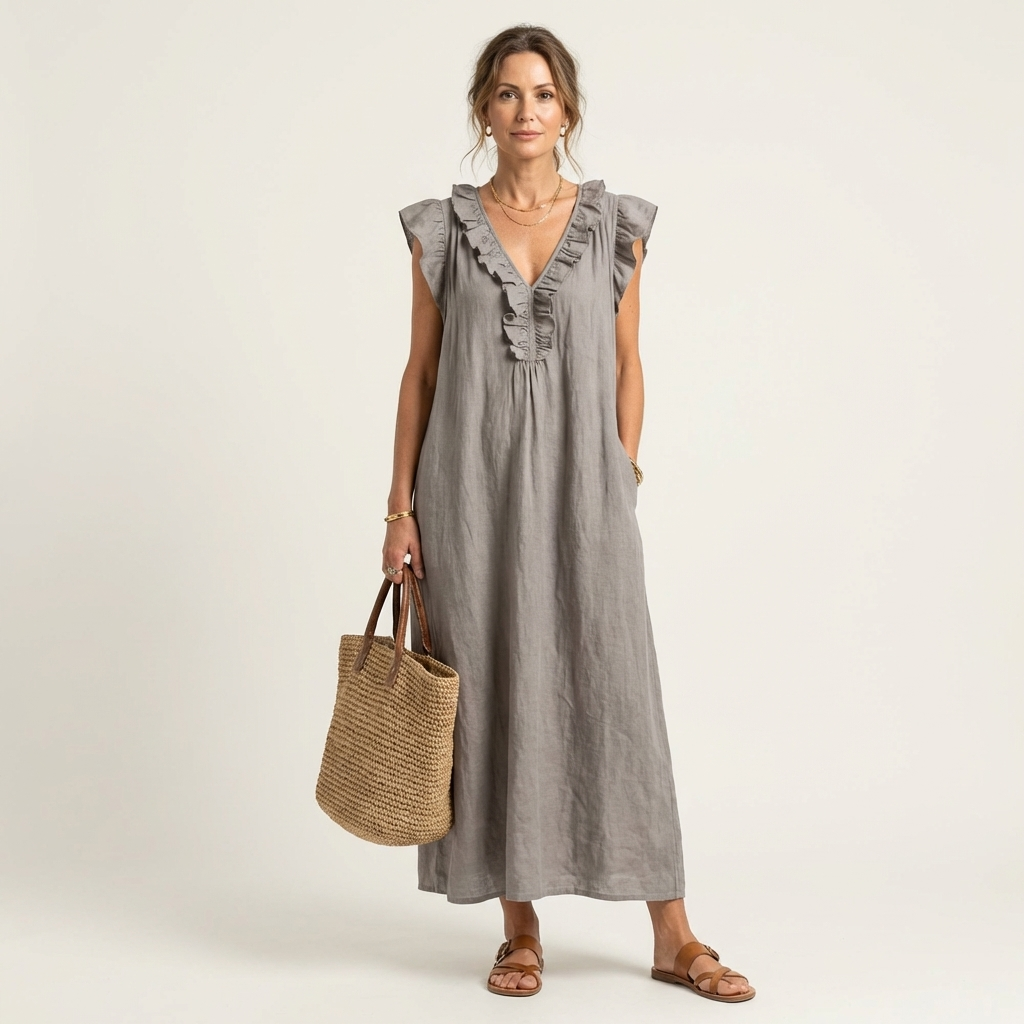 Josie | Ruffle Trim Maxi Dress