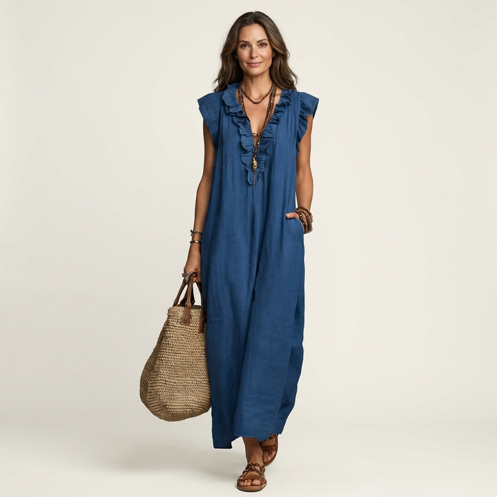 Josie | Ruffle Trim Maxi Dress