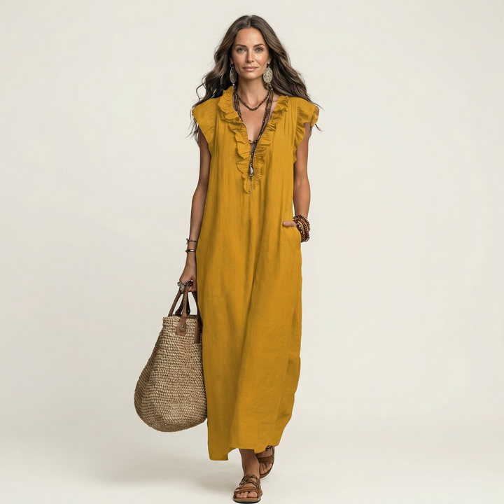 Josie | Ruffle Trim Maxi Dress