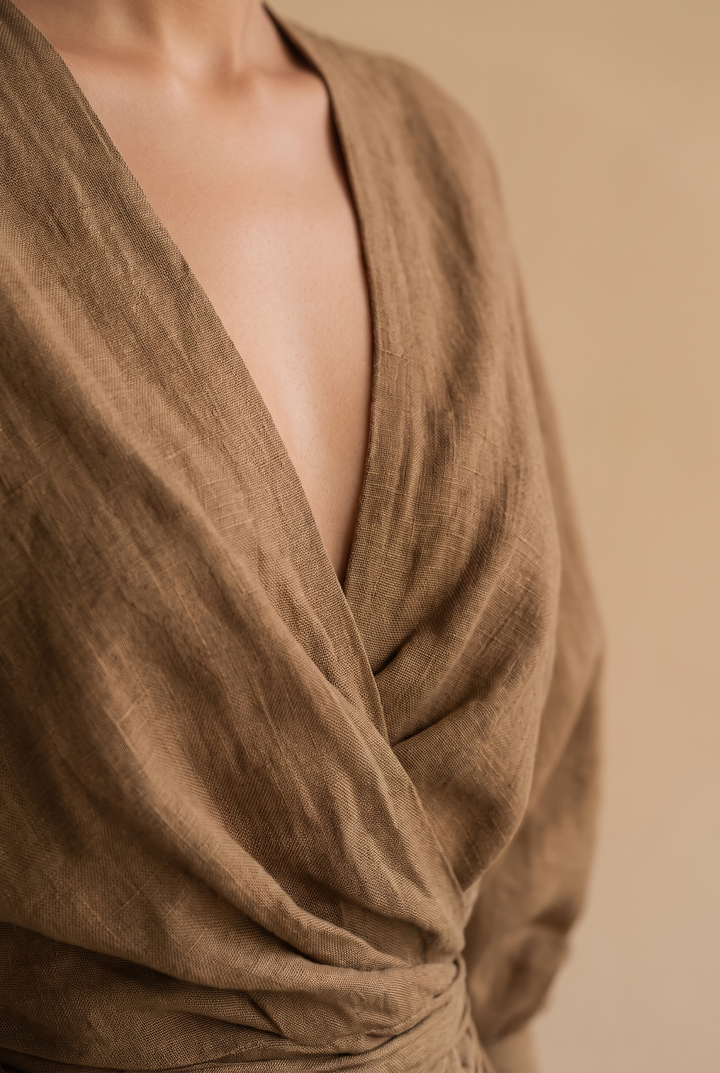 Miriam | Draped Wrap Batwing Maxi Dress