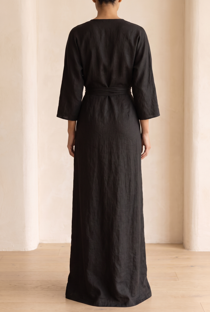 Miriam | Draped Wrap Batwing Maxi Dress