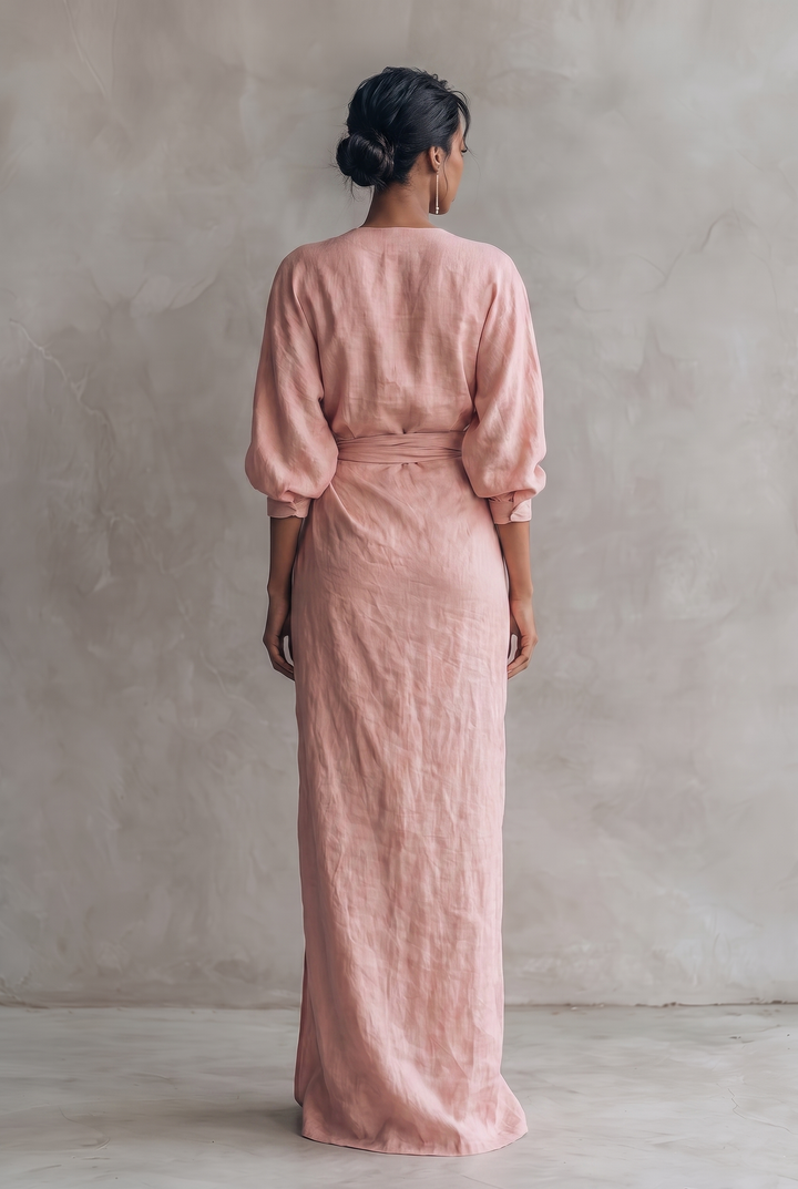 Miriam | Draped Wrap Batwing Maxi Dress